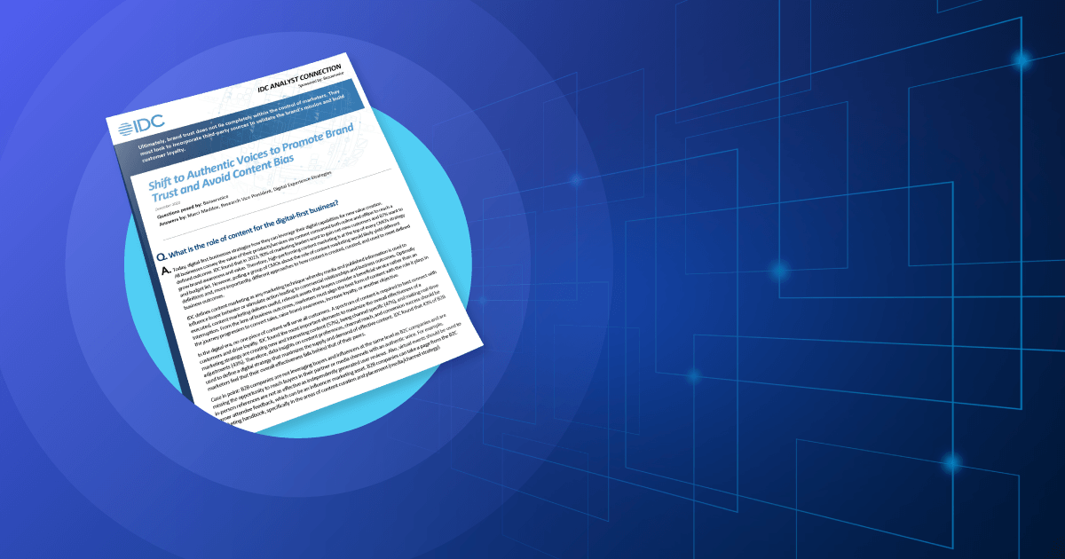 IDC market intelligence report on brand trust and content bias