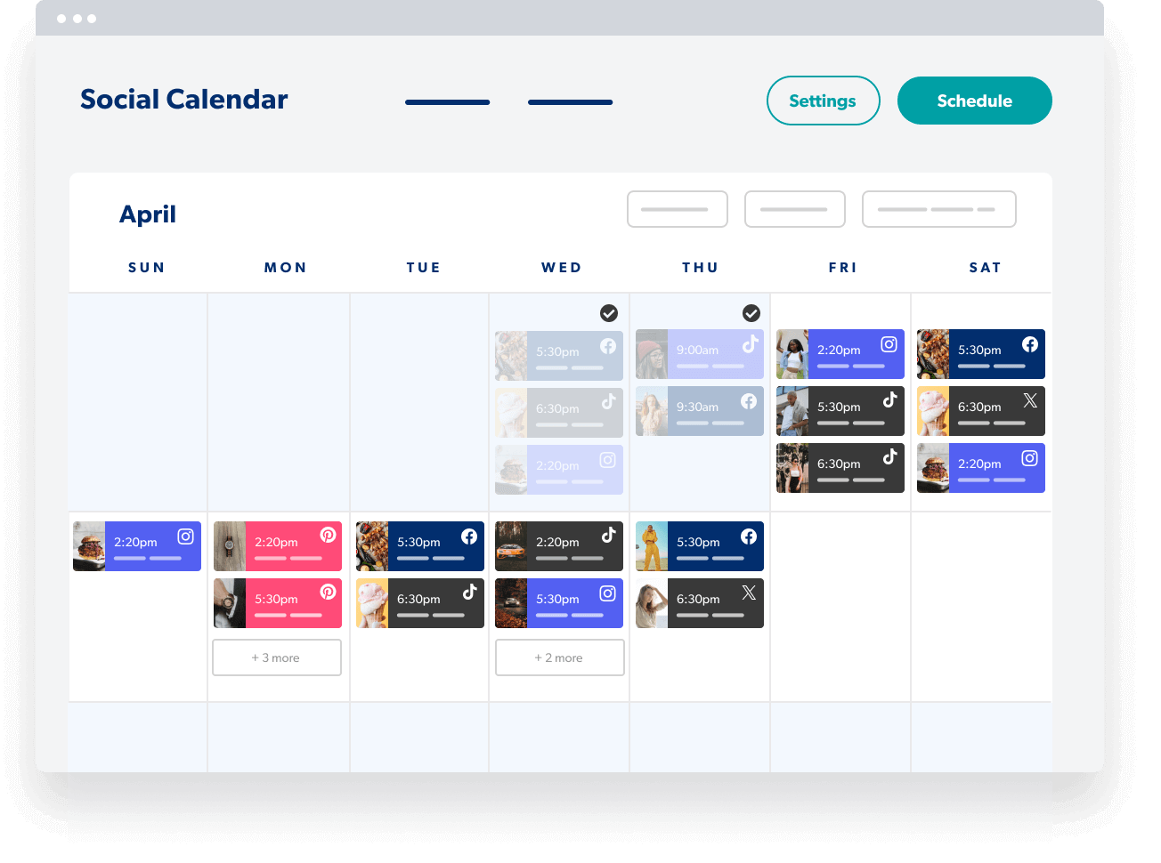 social media content calendar